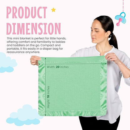 Thermal Waffle Knit Baby Blanket - Soft Breathable Mini Blanket for Newborns and Infants - Toddler Blankey for Strollers, Travel, Naptime, Nursery and More - 18" x 20" (Mint, Satin Trim)