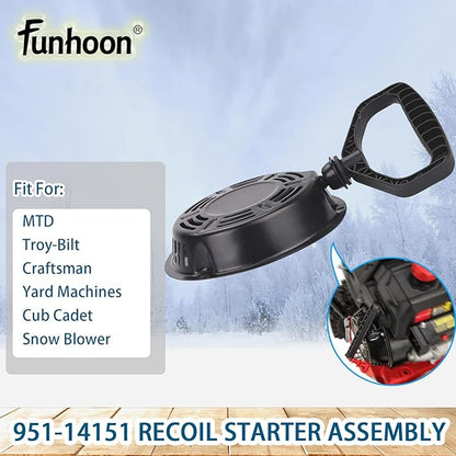 951-14151 Recoil Starter Assembly for Troy Bilt Storm 2410 2420 2620 2690 Snow Blower, MTD 21 inch, Craftsman, Cub Cadet, Yard Machines Snow Throwers Replaces 751-14151 951-10658 751-10658