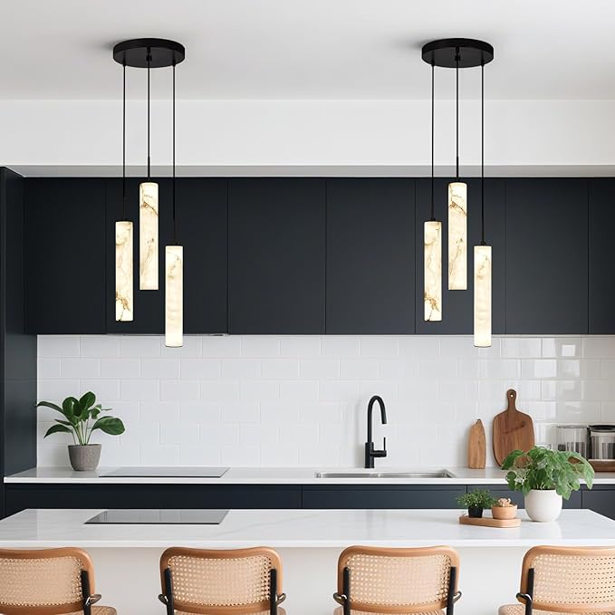 LMQNINE Natural Alabaster Pendant Lights