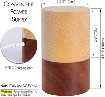 LED Wood Lamp Portable Touch Sensor-Controlled Night Lamps