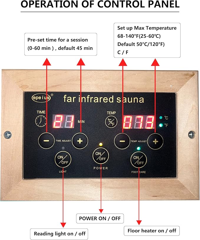 1 Person Infrared Sauna, Low EMF FAR Infrared Saunas for Home, 1200 watt Canadian Hemlock Indoor Sauna Room with LED Reading Lamp, LCD Display Control, Blue-Tooth Audio