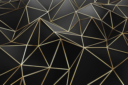 Black Geometric 3D Mural Wallpaper for Bedroom Living Room TV Background Home Decorations(Not Self-Adhesive)