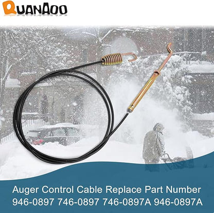 Auger Control Cable 946-0897 for MTD Craftsman Yard Machines Troy-Bilt Yard Man Snow Throwers fits MTD Built 2 Stage Snowblower Replace 746-0897 746-0897A 946-0897A Auger Clutch Cable