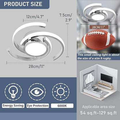 ADISUN LED Modern Ceiling Light, 6000K Semi Flush Mount Ceiling Light Fixture