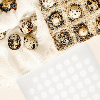 DOITOOL Quail Eggs Tray Holder 52-Grid Pearl Material Egg Storage Organizer for Refrigerator and Kitchen Countertop Use