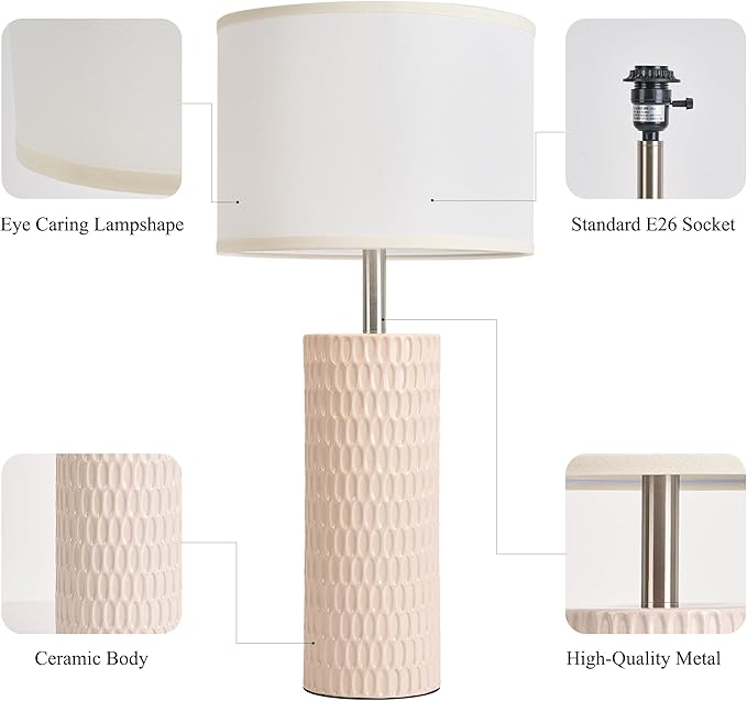 26.5" Ceramic Table Lamp, Table Lamp