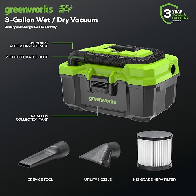 Greenworks 48V (2x24V) Lawn Mower Combo Kit with 20" Steel Deck, 12" String Trimmer, 320 CFM Blower, Wet/Dry Shop Vacuum – All-in-One Cordless Combo: Ideal for Home Yard Work & Indoor Cleaning