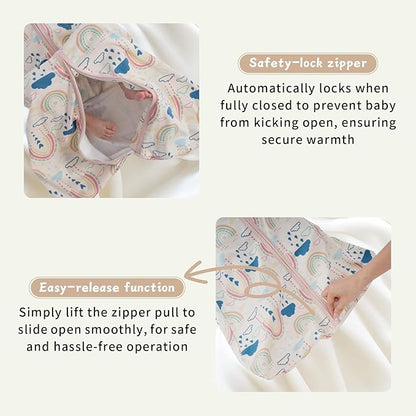 Baby Sleep Sack 0-6 Months,100% Cotton TOG 0.5 Wearable Blanket for Newborn and Infant, 3 Pack 2-Way Zipper Lightweight Sleeping Bags for Toddler