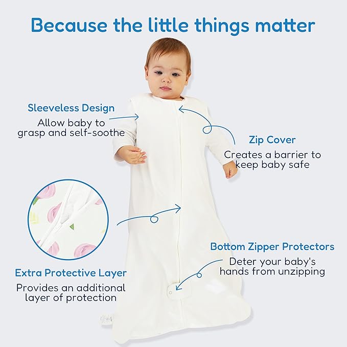 TotAha Sleep Sack 15-18-24 Months 0.5 TOG, Lightweight Summer Sleeping Sacks, Soft Babies Wearable Blanket with 2-way Zipper for Girl 3-Pack, 0.5 TOG