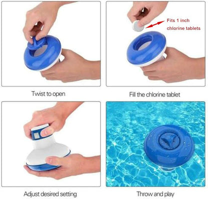 ATIE Collapsible/Retractable Pool Spa 1" Chlorine/Bromine Tablet Dispenser for Pool, Spa, Hot Tub, and Fountain, Perfect for Inflatable & Above-Ground Pools