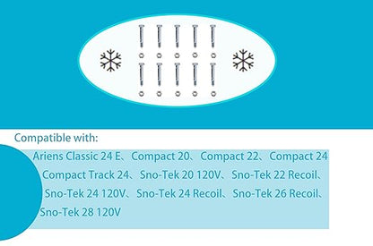 Shear pin and nut Set of 10, Suitable for Ariens 532005 53200500 510016 51001600, Compatible with Ariens Classic 24E, Compact 20, Compact 24, Compact Track 24, SNO Tek 20 120V Snow Blower