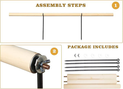 Chicken Coop Accessories, Extra Long Wooden Chicken Roosting Perch with Metal Stakes, Roosting Bars for Chickens in Coop, Chicken Enrichment Toys