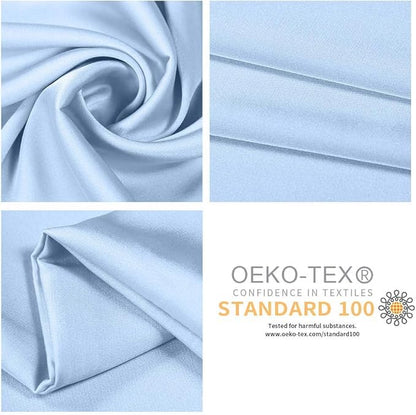 100% Mulberry Silk Pillowcases Set of 2 for Hair and Skin and Super Soft and Breathable Queen Size Nature Silk Pillowcases (Queen, Blue)