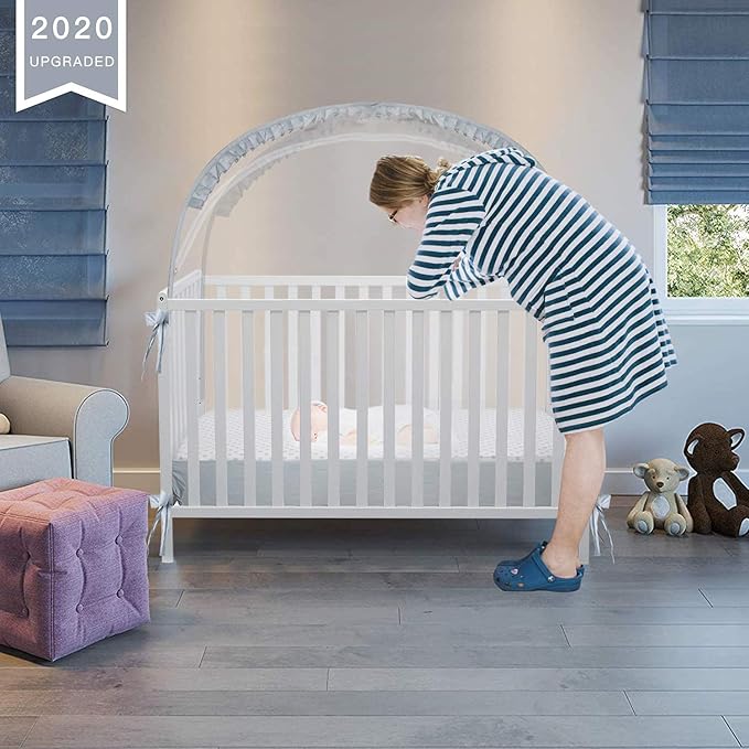 Crib Tent, Crib Net to Keep Baby in, Breathable Pop Up Crib Tent Canopy Keep Baby from Climbing Out (55.2" L x 27.6" W x 51.6" H)