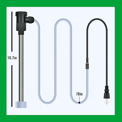 1800W Immersion Water Heater for Hot Tub & pool – Portable Fully Submersible Electric Heater with Temp Control & Wifi Timer for Inflatable Pool, Above Ground Pool, Spa, Bathtub & bucket