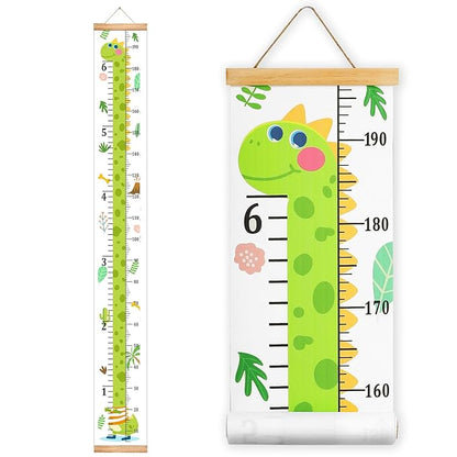 Mibote Baby Growth Height Chart Handing Ruler Wall Decor for Kids, Canvas Removable Height Growth Chart 79" x 7.9" (Dinosaur)