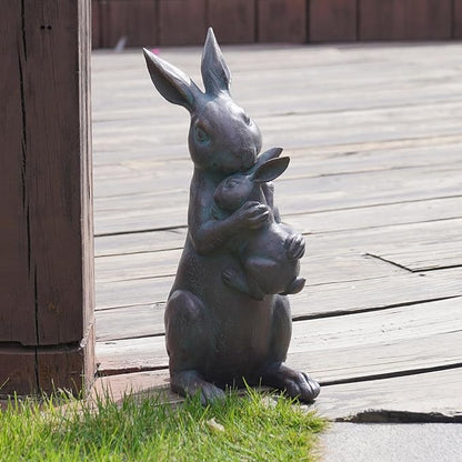 Braxio Bunny Decor Garden Outdoor Statues - Resin Standing Easter Bunny Decor for Outside Yard Decor Garden Statues Outdoor for Mothers Day Birthday Thanksgiving Copper 7.5×5.6×15.3 Inch