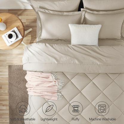 California King Size Comforter Set Oatmeal