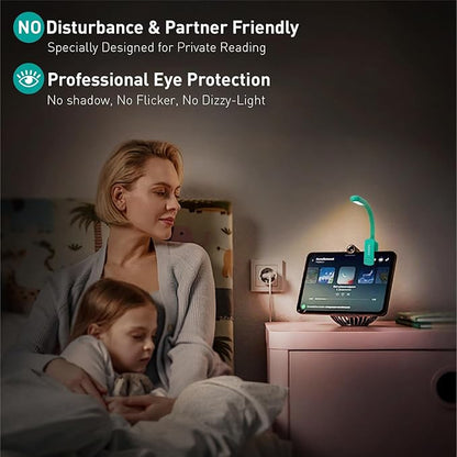 Rechargeable Book Reading Light at night in Bed, Eye Caring 9 LED