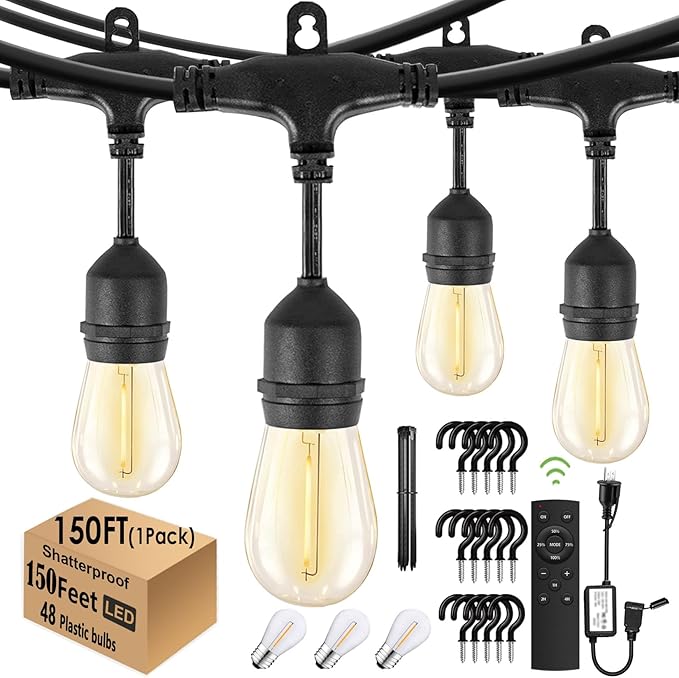 1-Pack 150 ft Outdoor String Lights