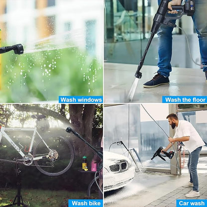 Cordless Pressure Washer Battery Powered,1450PSI Cordless Power Washer with 2pcs 4.0Ah Battery&Charger & 6-in-1 Nozzle Portable for Patio Floor Fence Deck Indoor