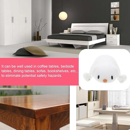 4pcs Safety Corner Protectors with Adorable Puppy Design Scratch-Resistant Silicone Furniture Guards for Table Edge Proofing White Cushions for Home and Nursery