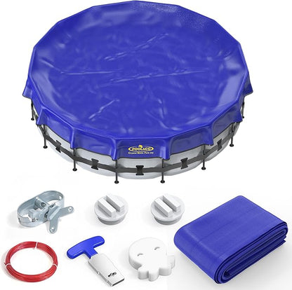 Pool Covers for Above Ground Pools - 18 ft Round Winter Pool Cover, Extra Durable Cold- and UV-Resistant Heavy-Duty Swimming Pool Cover for Winterizing