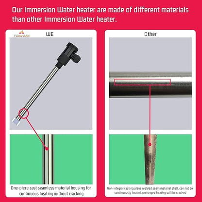 3500W 240V Immersion Electric Submersible Water Heater with Temp Control & GFCI – Portable Heater for Swimming Pool, Above-Ground Pool, Inflatable Pool
