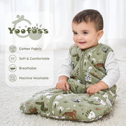 Yoofoss Baby Sleep Sack 18-24 Months, TOG 2.5 Baby Wearable Blanket with 2-Way Zipper, 100% Organic Cotton Fabric Winter Newborn Sleeping Sack, Warm Soft Comfy(X-Large)