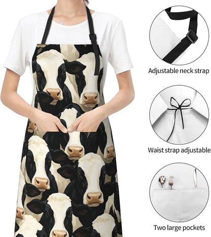 Serene Swan In Stream Adjustable Waterproof Apron Work Cooking Apron With Pockets For Men Women