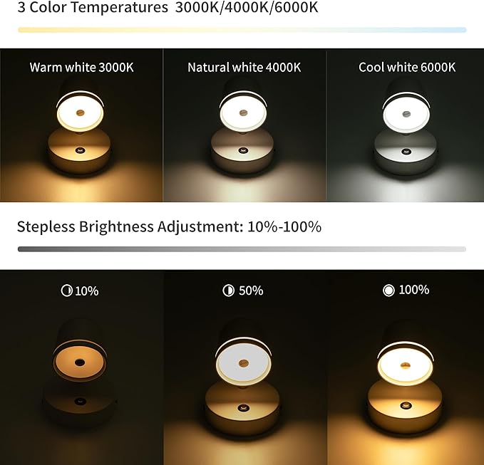 Aisilan Wall Sconce, Hardwired Touch Dimmable Wall Light