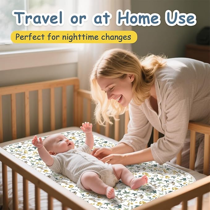 Baby Diaper Changing Pad – 31.5" x 21.5" Extra Large Waterproof Absorbent Portable Changing Mat, Reusable Changing Pad Liner for Travel or at Home Use(Fox)