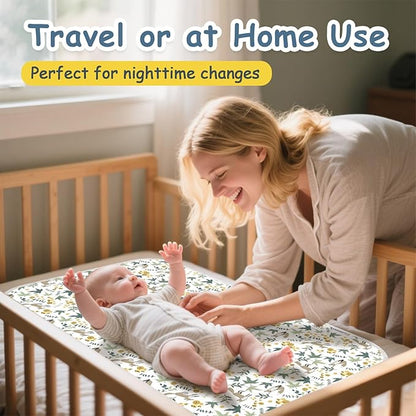 Baby Diaper Changing Pad – 31.5" x 21.5" Extra Large Waterproof Absorbent Portable Changing Mat, Reusable Changing Pad Liner for Travel or at Home Use(Fox)
