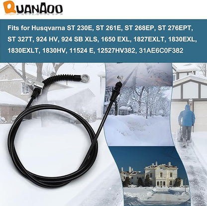 Deflector Control Cable 585271601 for Husqvarna Poulan Snow Thrower fits Husqvarna ST 230E, ST 261E, ST 268EP, ST 276EPT, ST 324P, ST 327T, 924 HV, 1650 EXL, 11524 E Snow Blowers