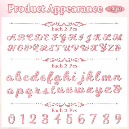 126 PCS Custom Name Cake Topper Acrylic Letters DIY Personalized A-Z & 0-9 Number Alphabet Cake Decoration For Wedding Anniversary Baby Shower Party Birthday Supplies (Rose Gold)