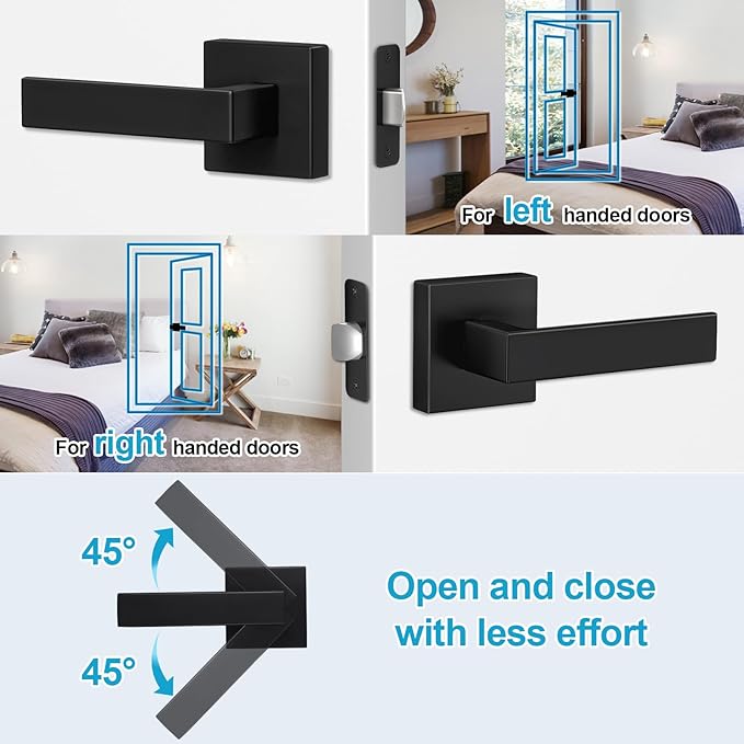 Estmoon 4 Pack Passage Door Knobs