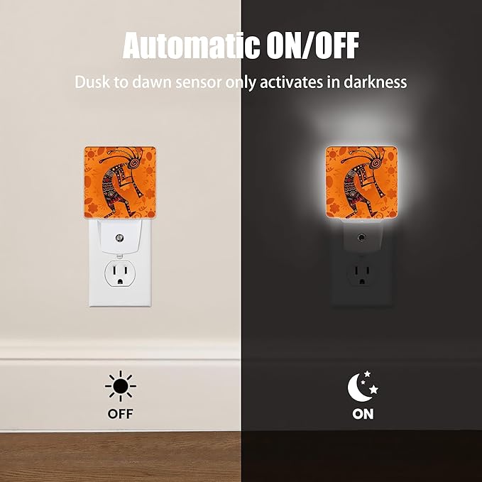 Ethnic African Deity Night Light, Kokopelli Plug into Wall