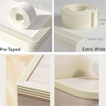 M2cbridge Multifunctional Edge and Corner Guard Coverage Baby Safety Bumper DIY (Rice White 13.1ft)