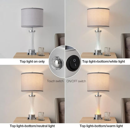3-Way Dimmable Table Lamp Set of 2, Touch Control Lamp