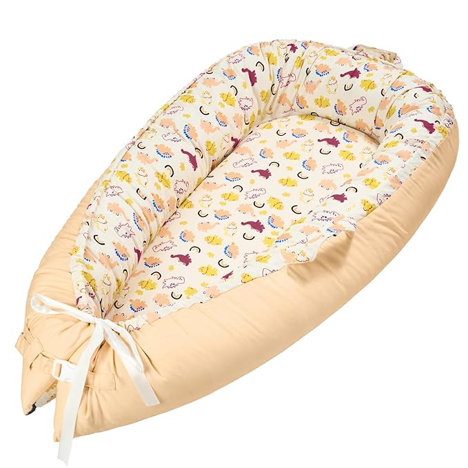 Baby Lounger - Newborn Lounger Cover Months 0-12 Months, Baby Lounger Cover Breathable & Soft Baby Nest Cover Co Sleeping Babies Essentials Gifts, Portable Infant Lounger Baby Floor Seat Rainbow