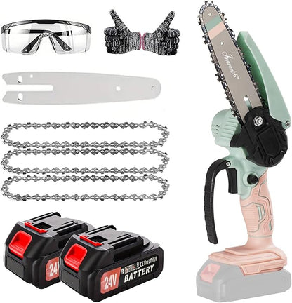 Mini Chainsaw with 2×24V Battery Powered Electric Chain Saw,chain saw are suitable for cutting wood and trimming branches,Mini Chainsaw Cordless With three chains