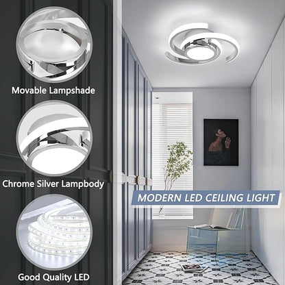 ADISUN LED Modern Ceiling Light, 6000K Semi Flush Mount Ceiling Light Fixture