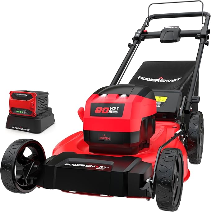 Powersmart 80V 21IN Brushless Cordless Lawn Mower Battery Lawn Mower with 6.0Ah Battery and Charger