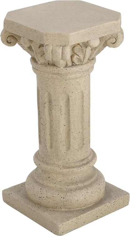 Decorative Roman Column Pedestal Column Plant Stand, Vintage European Style Classical Garden Pillar, Indoor Outdoor Decor, Pedestal Columns Plants Standing for Entryway Garden Yard Home (Sand/26.25"H)