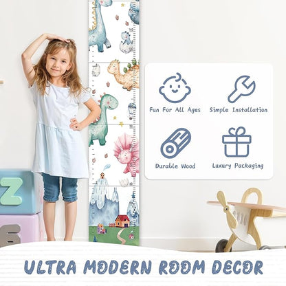 Personalized Name Growth Chart for Kids, Watercolor Dinosaur Height Measurement Chart for Children's Growth, Suitable for Both Boys and Girls, Removable and Easy to Store, Lightweight