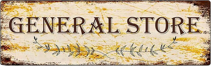 Metal Sign General Store Vintage Retro Tin Aluminum Sign - Kitchen Home Garden Wall Bar Cafe Decor 4x16 inch
