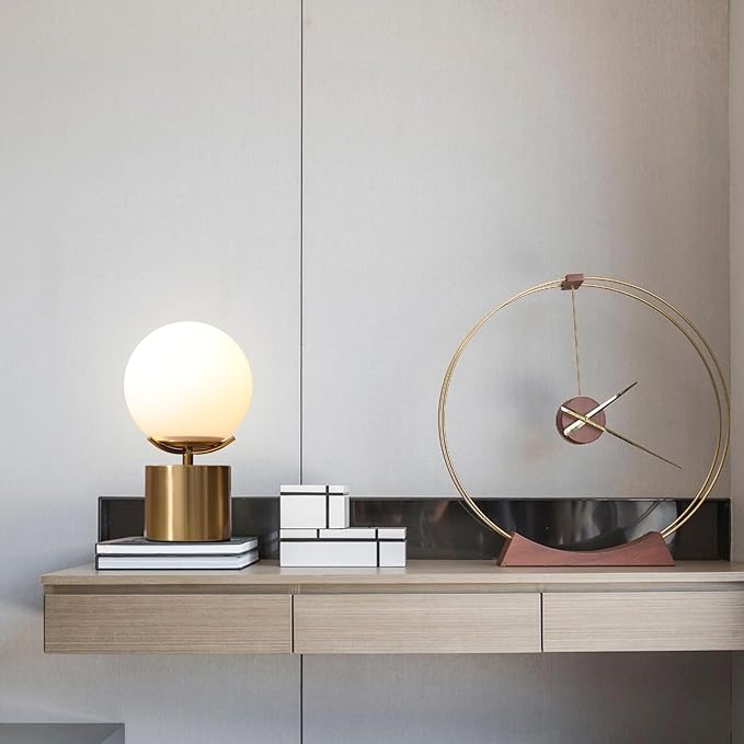Gold Globe Table Lamp, Mid Century Modern Desk Lamp