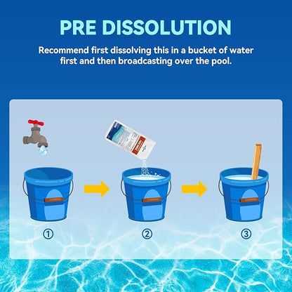 12LBs Pool Shock 68% Calcium Hypochlorite-Chlorine Granular Sanitizer-Kills Bacteria, Algae & Microorganisms-for Inground Pools, Above Ground Pools, Hot Tubs & Spas-1 lb Bag (12-Pack)