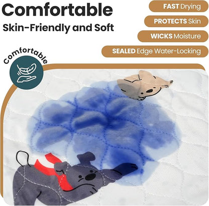 Bed Wetting Pads for Kids & Toddlers, 5 Layer Waterproof Washable Pee Pads, Potty Training Mattress Protector, Absorbent Chuck Pads Non Slip for Bedwetting Kids, Pets, Senior - 40" X 60" (Grey,1Pack)