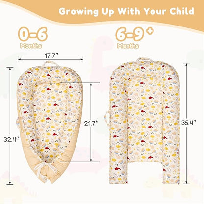 Baby Lounger - Newborn Lounger Cover Months 0-12 Months, Baby Lounger Cover Breathable & Soft Baby Nest Cover Co Sleeping Babies Essentials Gifts, Portable Infant Lounger Baby Floor Seat Rainbow